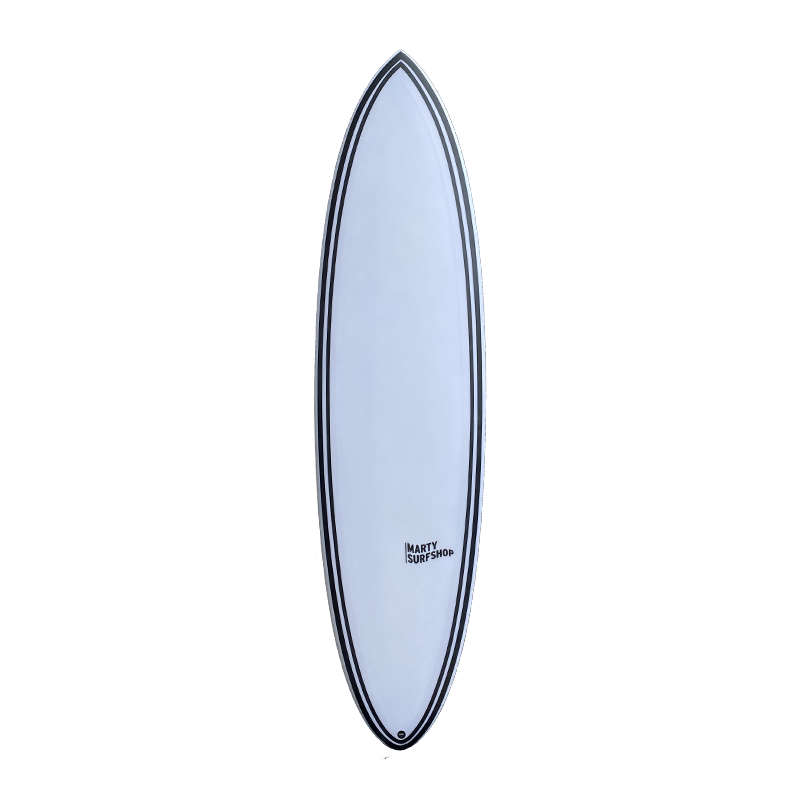 Mid length twin surfboard rental in Biarritz, Bask coast.