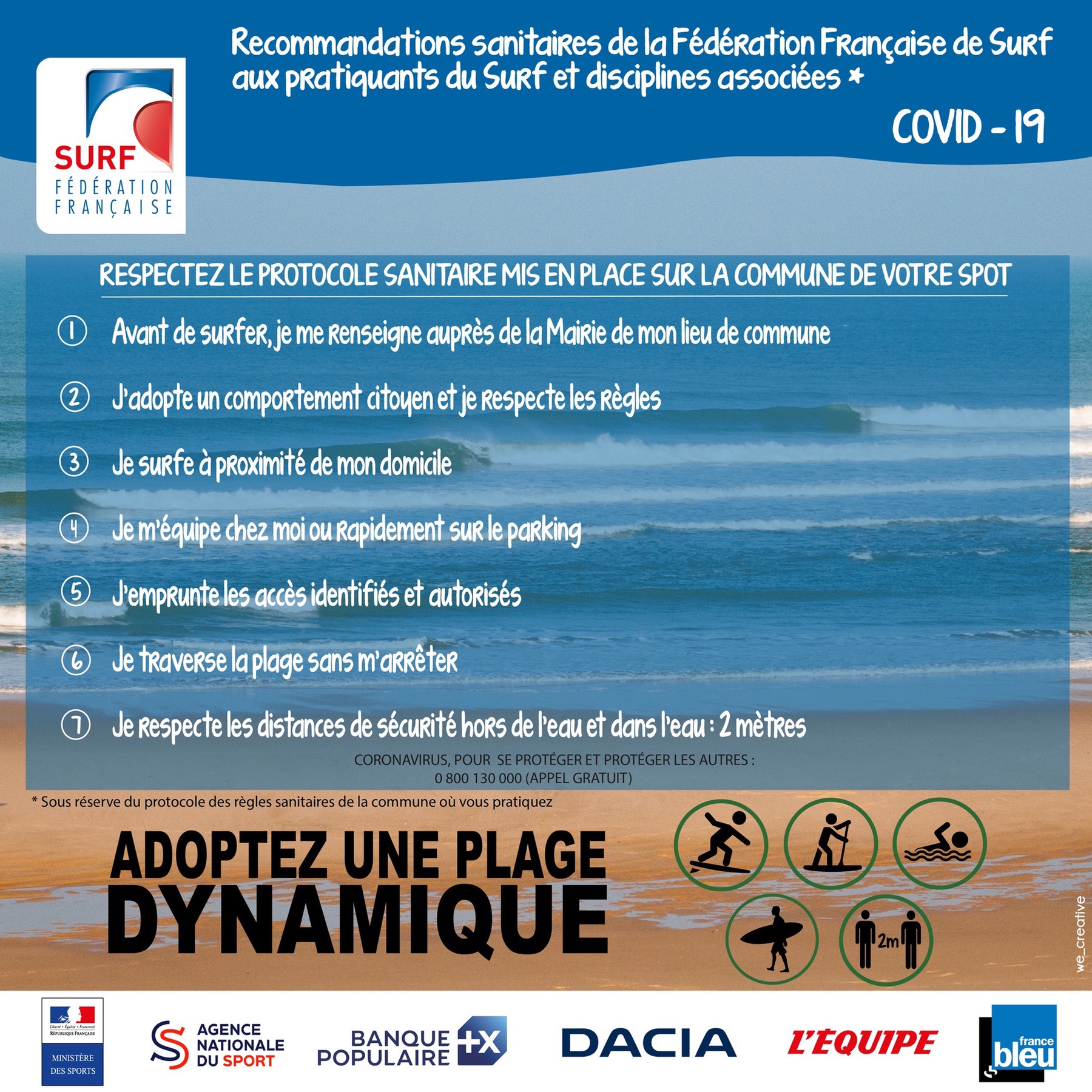 recommendation-sanitaire-fédération-française-de-surf-plage-dynamique